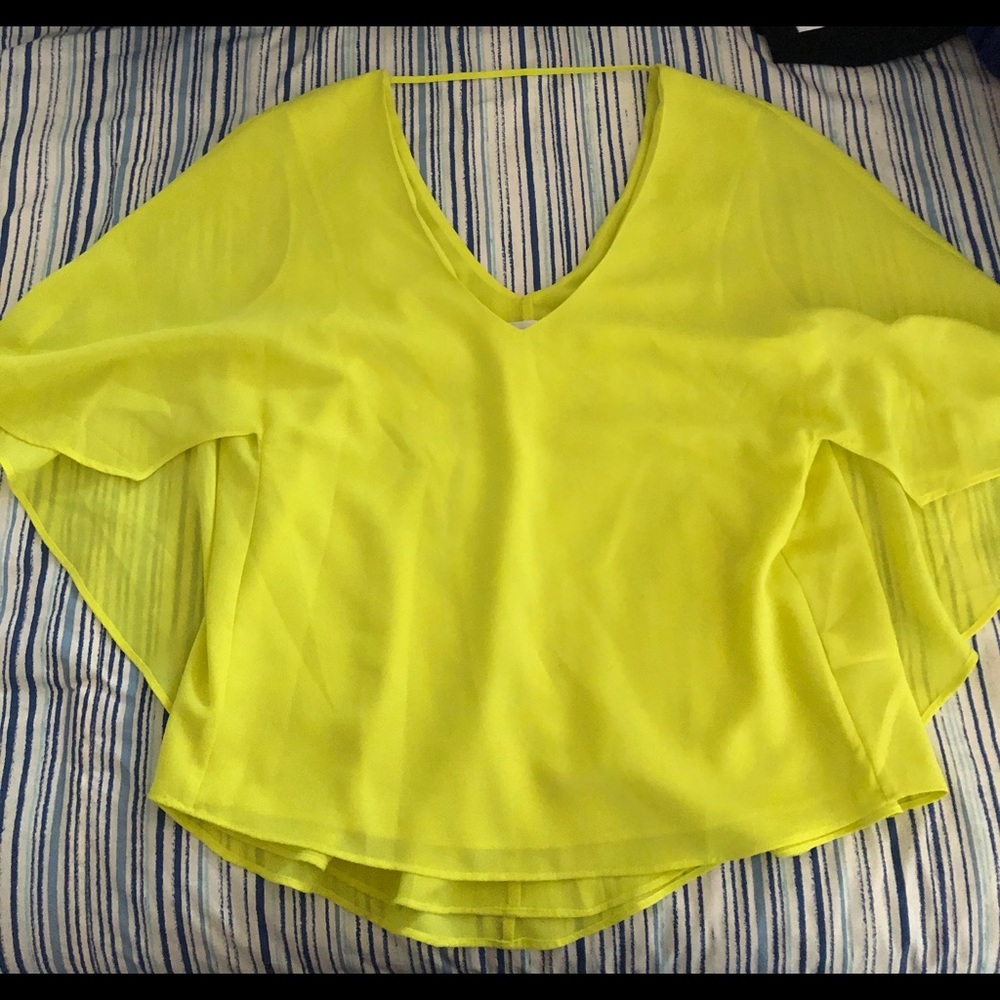 Yellow poncho style dressy top